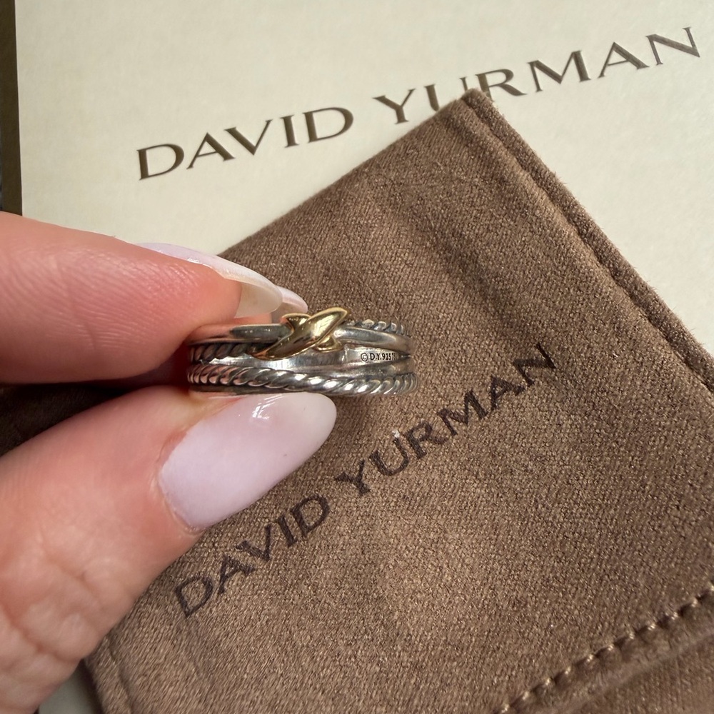 David Yurman X Crossover Band Ring in Sterling Silver 6mm Size 8 - Picture 4 of 8
